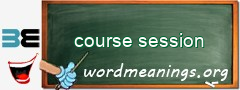 WordMeaning blackboard for course session